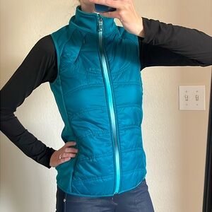 Athleta Blue Quilted Puffer Vest